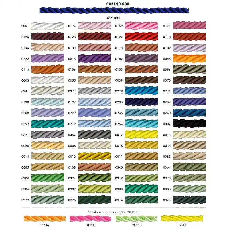 Cordón Trenzado Rayón 4mm - 0001 Blanco Barato