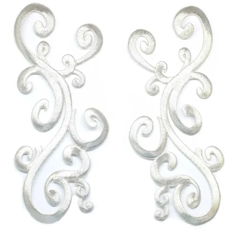 Aplicación bordada 049 - Plata Súper Precio