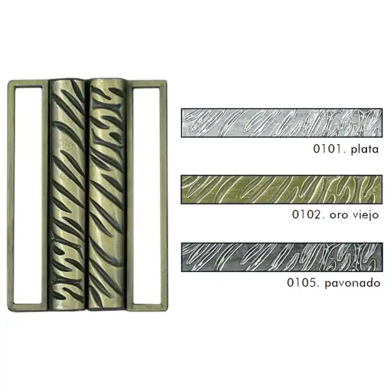 Profesional Cierre Cinturón Hebilla Tigre Metal 5cm - 0101 Plateado