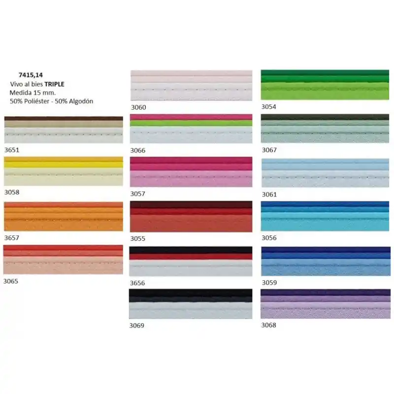 Pedido Al Por Mayor Vivo Triple Batista 15mm - 3058 Amarillos