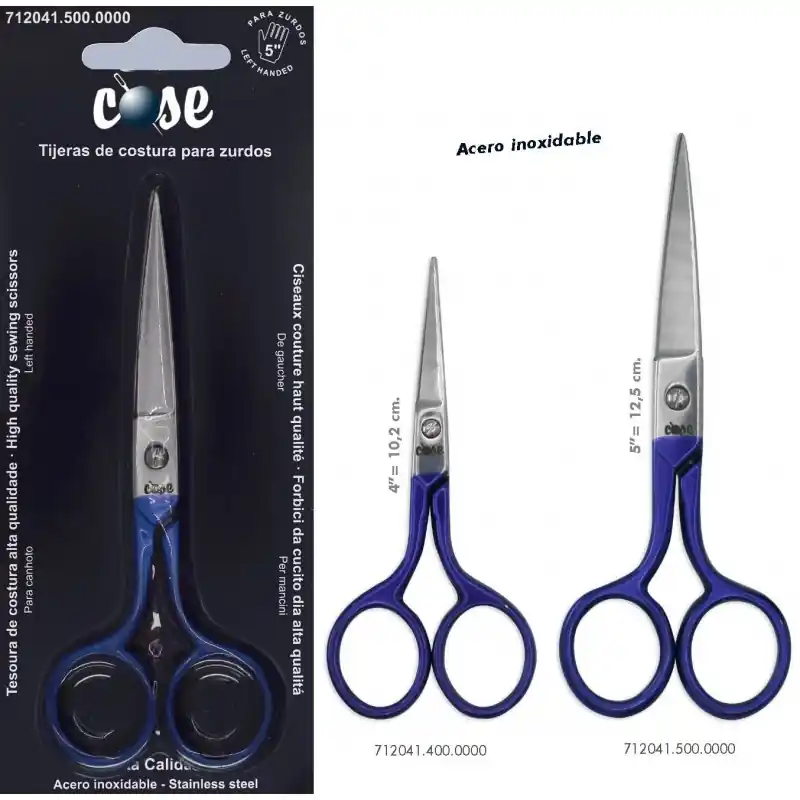 Envío Exprés Tijera de Costura para Zurdos: Acero Inoxidable, Punta Recta - 4" (10cm )