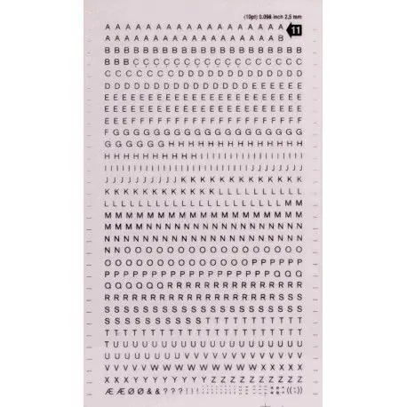 Precio Bajo Letras Transferibles Negras 2,5 mm Blister 1 Hj