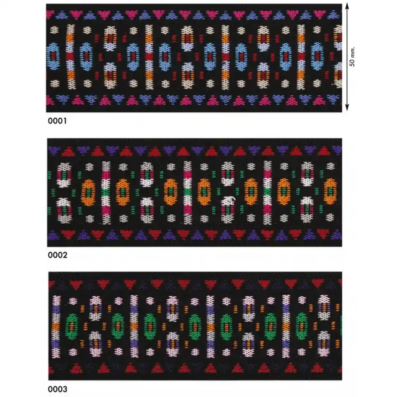 Máxima Calidad Cinta Elástica Estampada Grecas de 5 cm - 0001