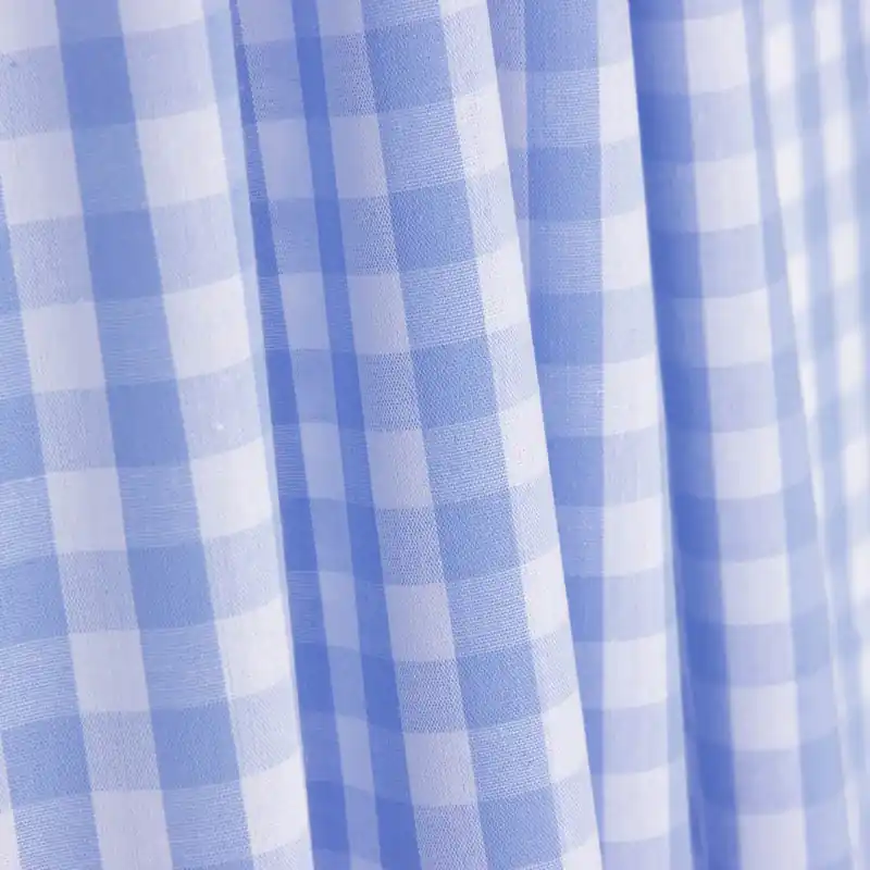 Envío Exprés Popelín Algodón Cuadros Maxi Celeste