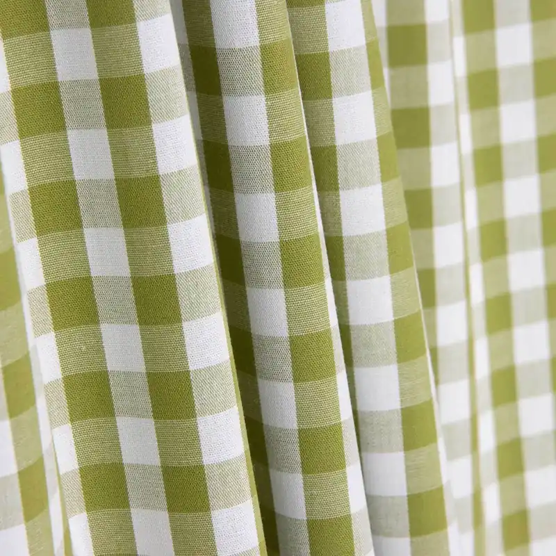 Oferta De Temporada Popelín Algodón Cuadros Maxi Verde Oliva