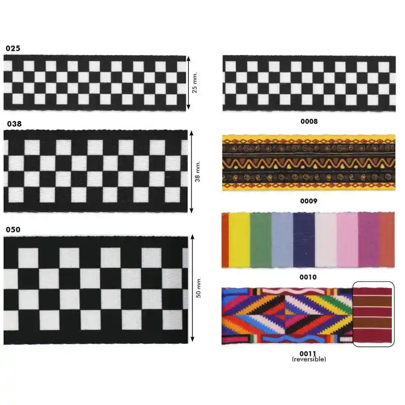 Cinta De Mochila Estampado Doble Cara - 2,5 cm - 0008 Más Vendido