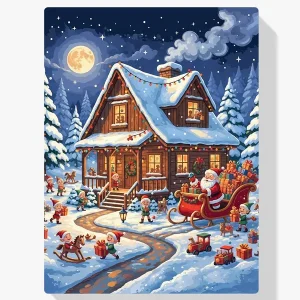 Lujoso Pintar por Números – El taller de Papá Noel en la nieve