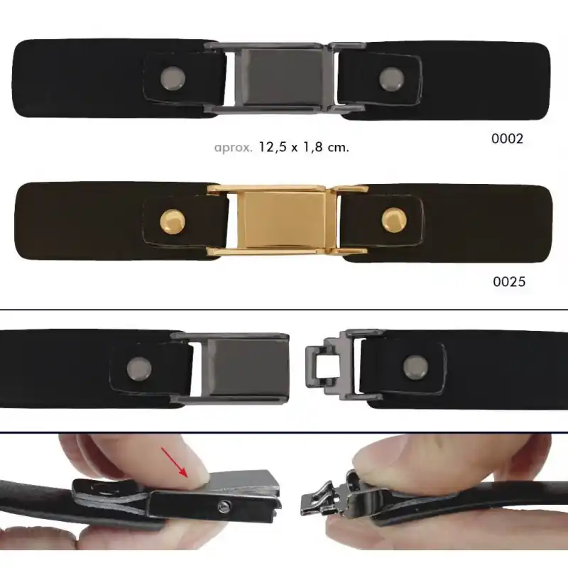 Artesanal Trabilla Polipiel Cierre Metálico - 0002 Negro