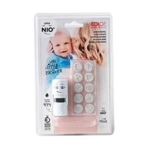 Sello Ent. aut. Colop Printer Little Nio Ø17Mm con 10 Gomas Intercambiables con Motivos para Bebes. Gris (154572) Mejor Precio