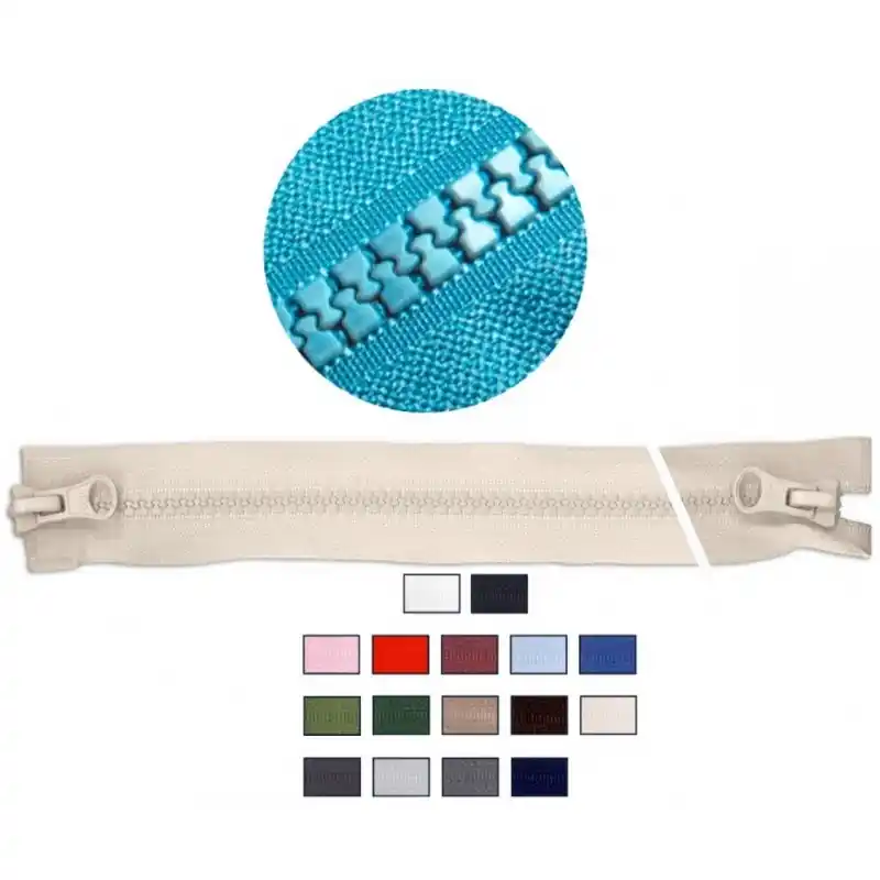 Cremallera Doble Cursor con Separador - Malla Plástica Inyectada - 80 cm - 501 Blanco Promoción