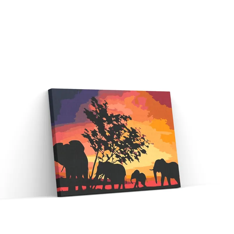 Solo Hoy Pintar por Números – Elefantes en la sabana