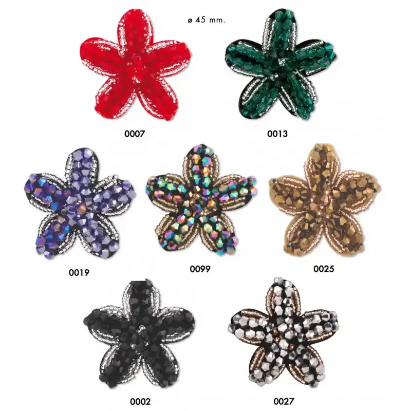 Súper Precio Aplicación de Pedrería en Forma de Flor de 4.5 cm - 0013 Verde