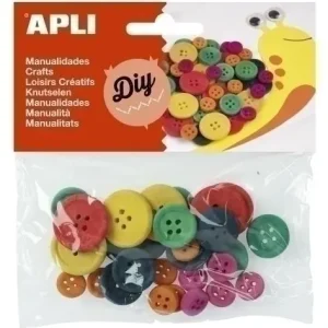 Blister Boton Madera Color y Medidas Surtidas 30U Compra Ahora