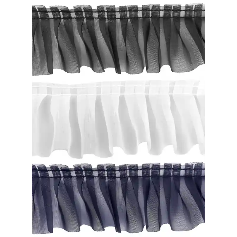 Volante Fruncido de Organza Translúcida de 6 cm - Blanco Original