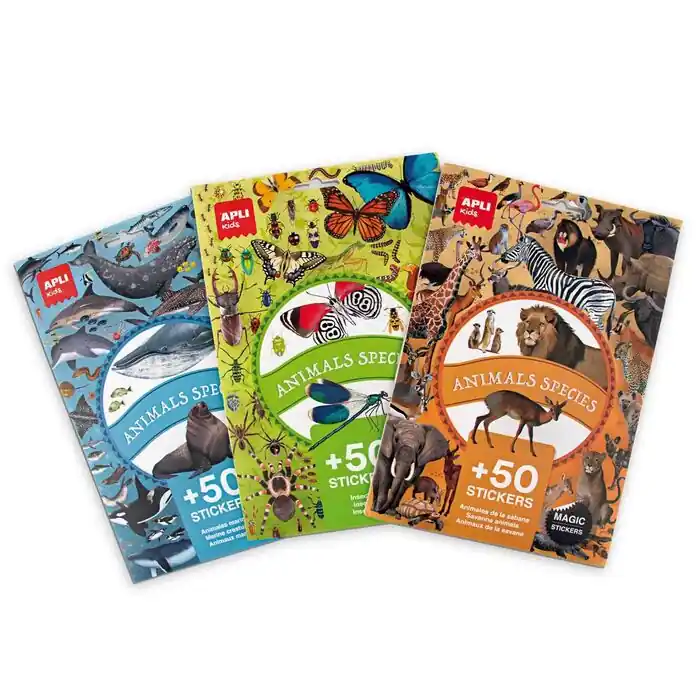 Lujoso Pegatinas Removibles Animales Especies Oceano Pack 5 Laminas