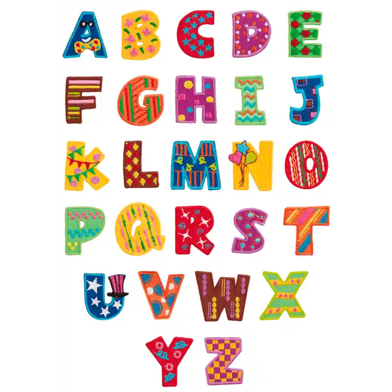 Certificado Letras Bordadas Termoadhesivas Infantiles de Colores – 3 cm - A