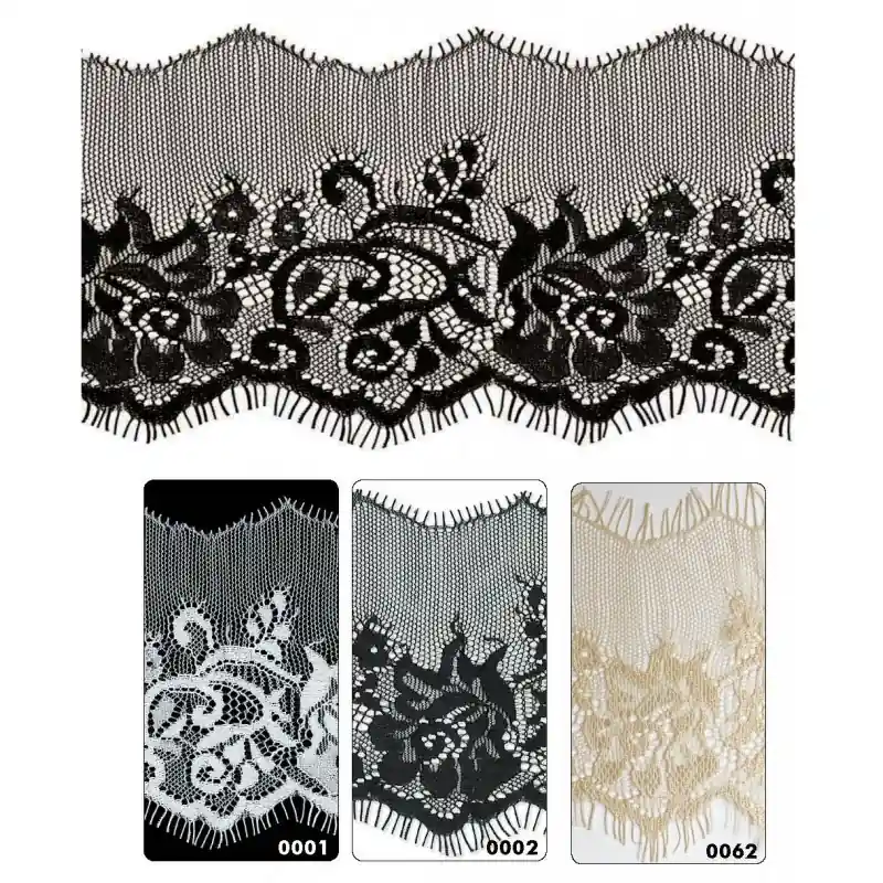 Puntilla de Nylon con Diseño de Puntas y Fleco Incorporado – 9 cm - Blanco Imprescindible (Must-Have)