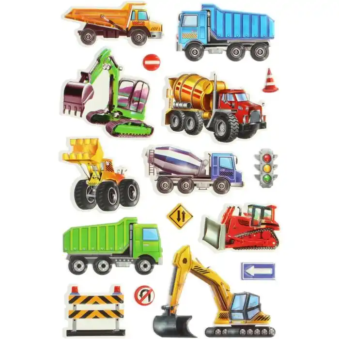 Tendencia Blister Pegatinas con Relieve Acabado Mate Camiones