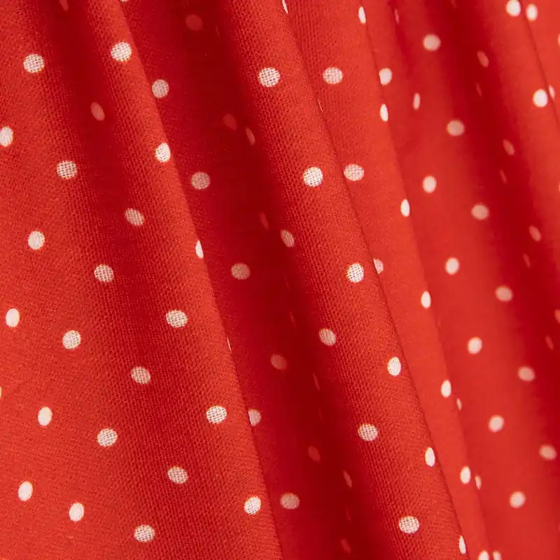 Tela Rústico Estampado Lunar 3mm Rojo Nuevo Modelo