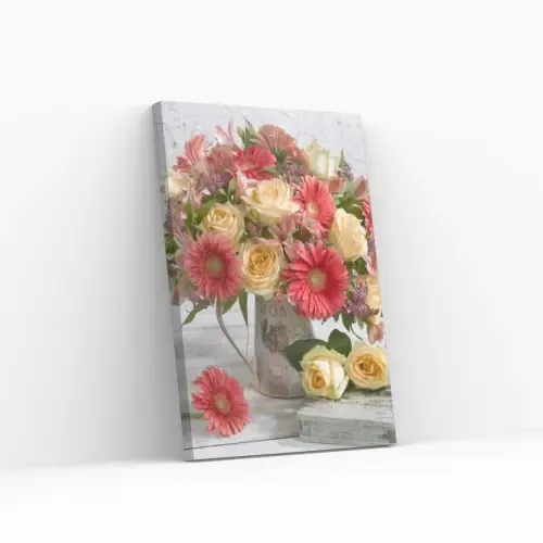 Tendencia Pintar por Números – Flores de colores en jarrón