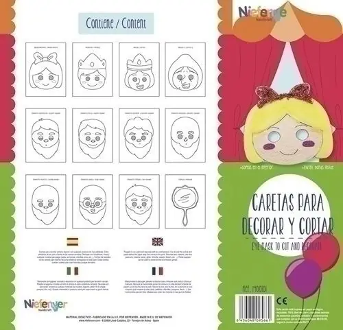 Careta Cartulina 300 Gr. Para Recortar y Decorar Blancanieves Pack de 12 Favorito De Clientes