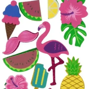 Set Figuras Goma Eva 3D Adhesivas Tropical Exclusivo