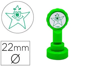 Tendencia Sello Artline Emoticono Estrella Color Verde 22 mm Diametro