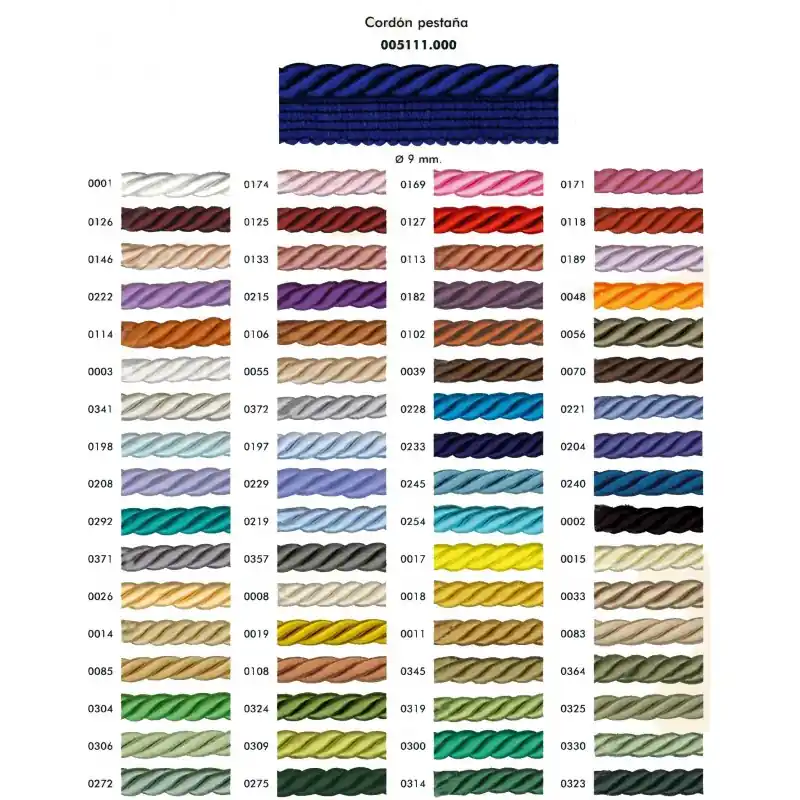 Cordón Trenzado de Rayón 9mm con Pestaña para Tapicería y Manualidades - 0001 Blanco Económico