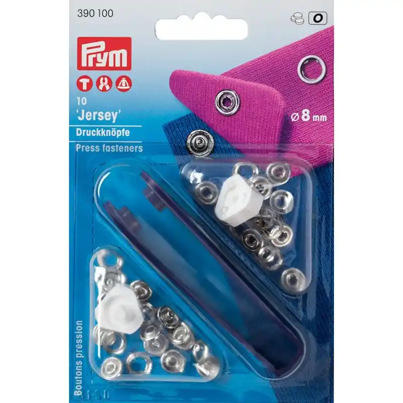 Botones de Presión Prym Jersey de 8mm - Acero Inoxidable Plateado con Arandela Promoción Exclusiva