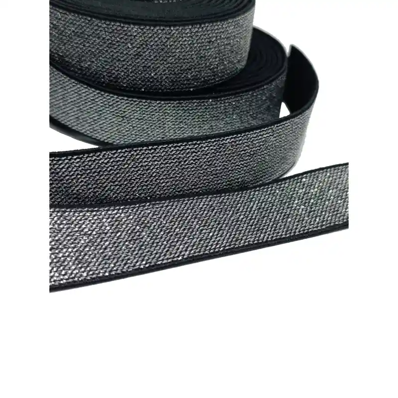 Cinta Elástica Plata/Negro 2,5cm Prym Garantía De Devolución De Dinero
