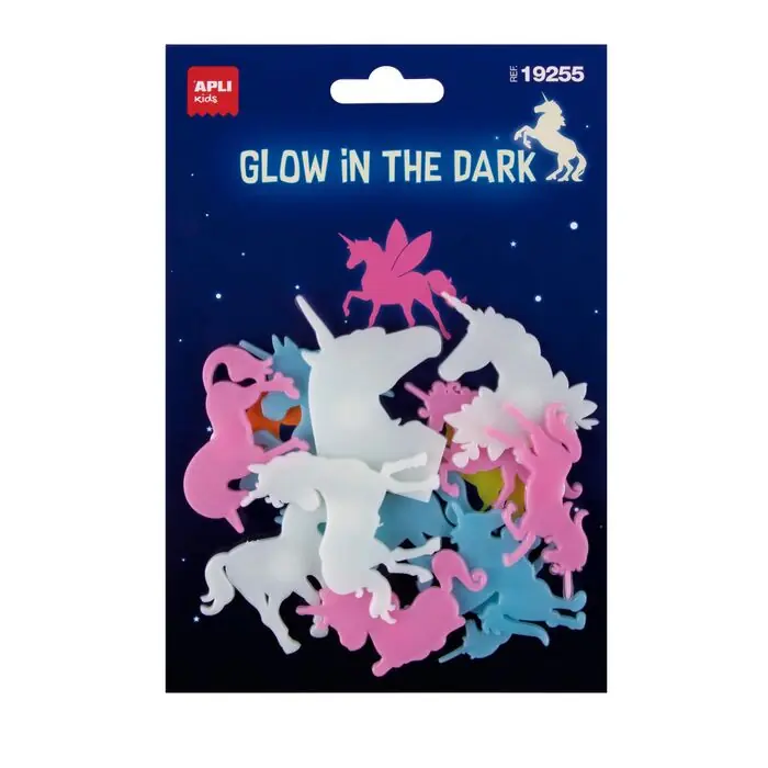 Venta Final Blister 12 Pegatinas Apli Kids Unicornios Luminiscentes