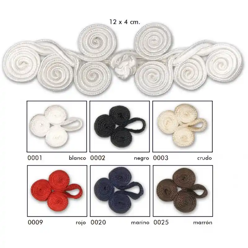 Alamares Decorativos de Rayón con Diseño Espiral - 0001 Blanco Mejor Calidad