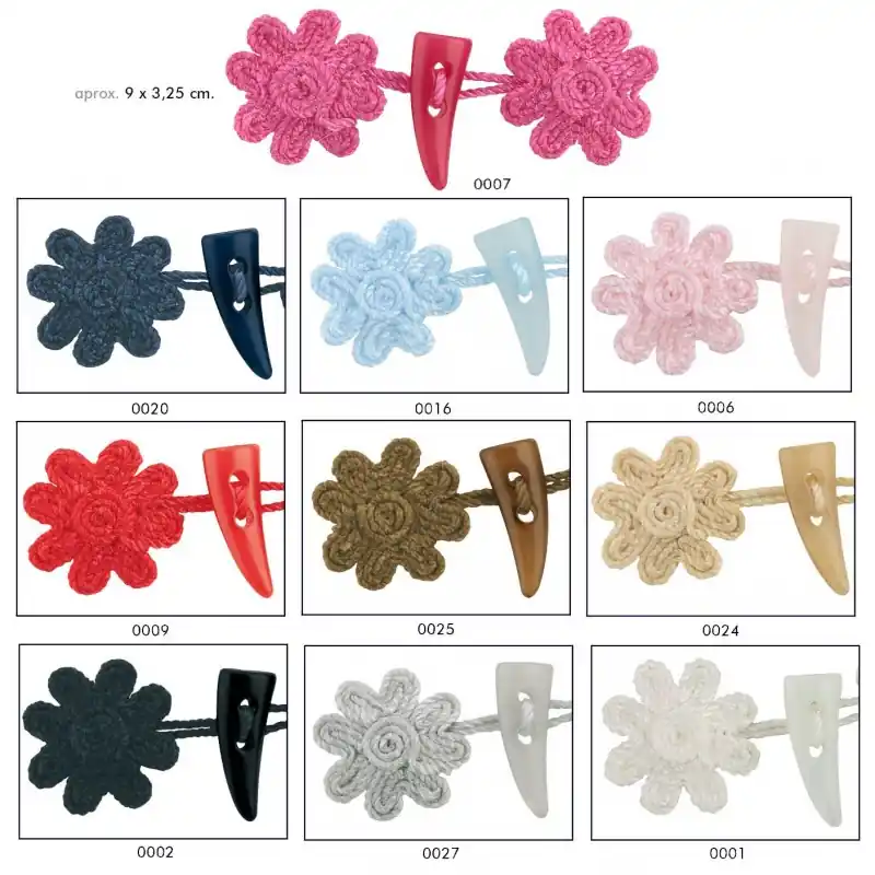 Cierre de Trenca con Flores de Crochet y Botón Estilo Cuerno - 0001 Blanco Gran Oferta