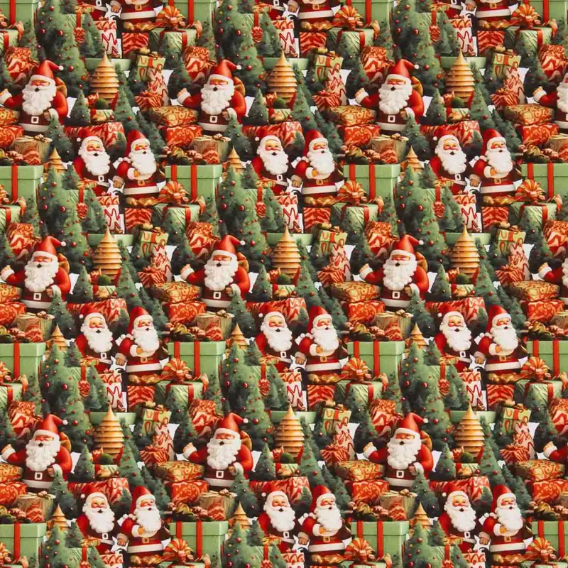 Garantía De Devolución De Dinero Popelín Algodón Navidad Santa Claus