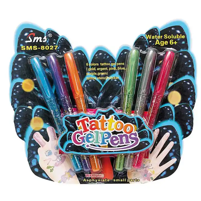 Rotulador Tattoo Purpurina Makropaper 6 Colores Novedad