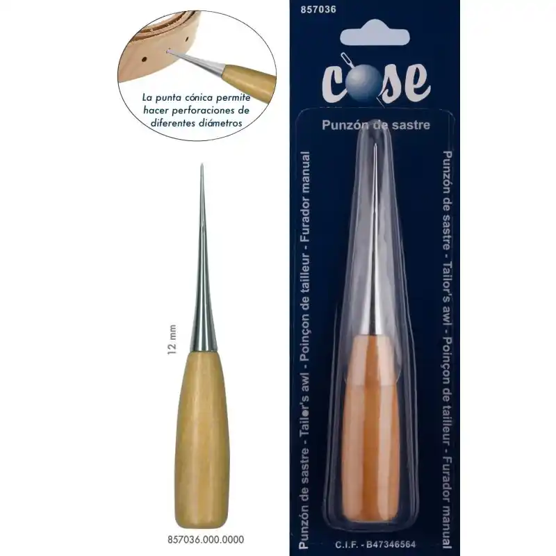 Punzón de Sastre Alta Calidad - Mango de Madera para Costura Comprar En Línea