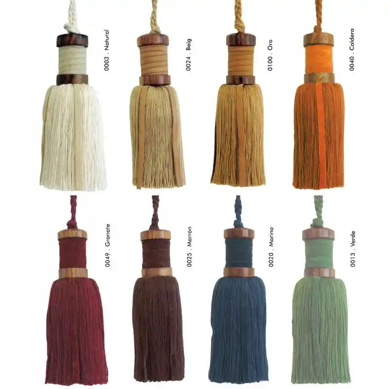 Última Versión Borla Algodón con Madera y Antelina - 12cm - 0003 Marfil