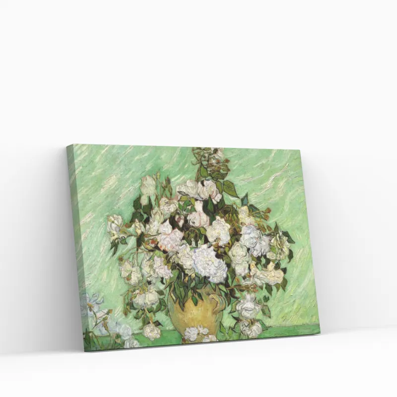 Hecho A Mano Pintar por Números – Jarrón con rosas rosas