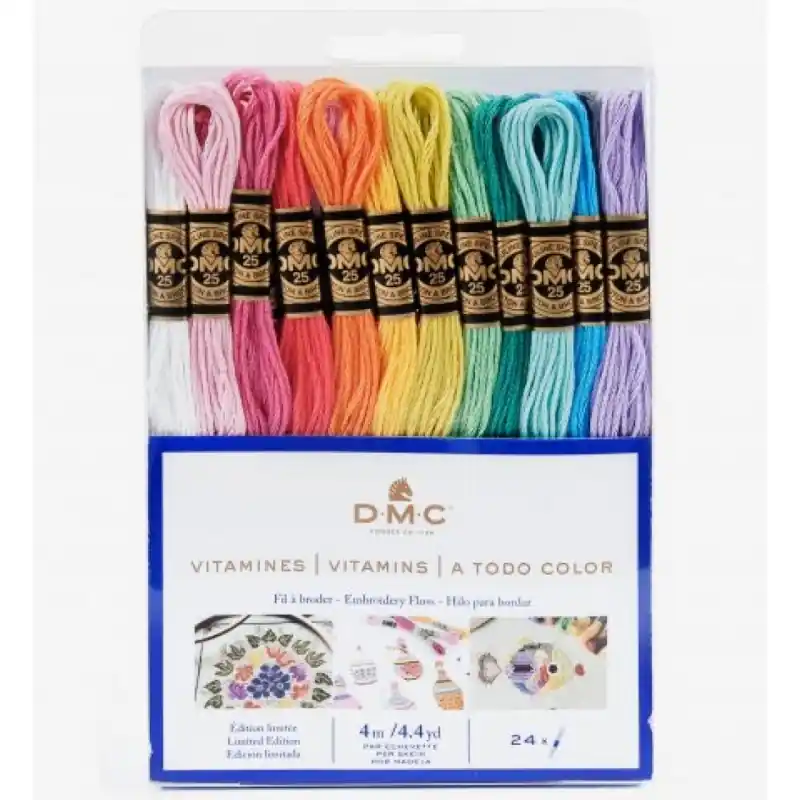 Surtido de 24 Hilos Mouliné Colores "Vitaminados" DMC Gran Oferta