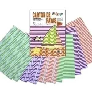 Scrapbooking Cartulina Niefenver Impresa 24X32Cm. 300Gr. Rayas Neon Pack de 12 Oferta De Temporada