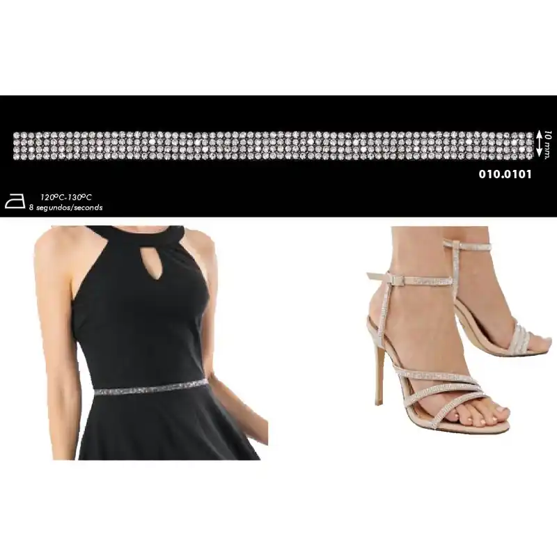 Cinta de Strass Termoadhesiva 1cm Stock Limitado