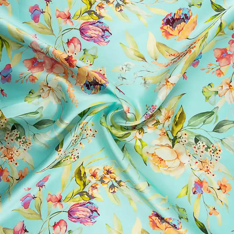 Satén Seda Natural Cremona Azul Oferta De Temporada