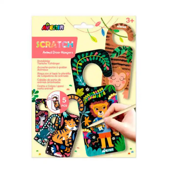 Colgadores Puerta Scratch Avenir Animales Stock Limitado