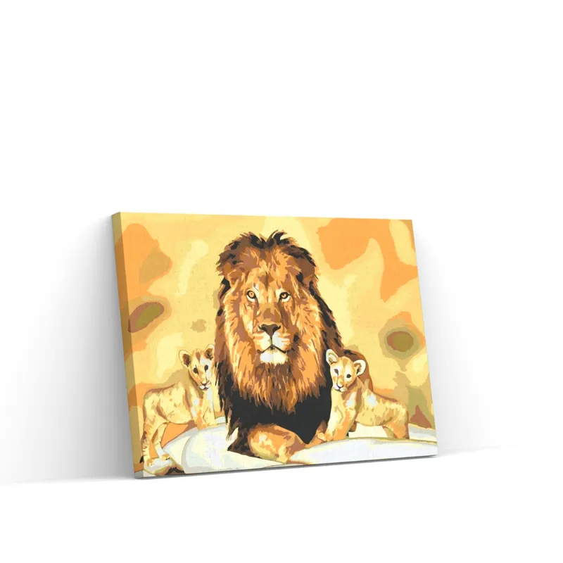 Envío Inmediato Pintar por Números – León y cachorros