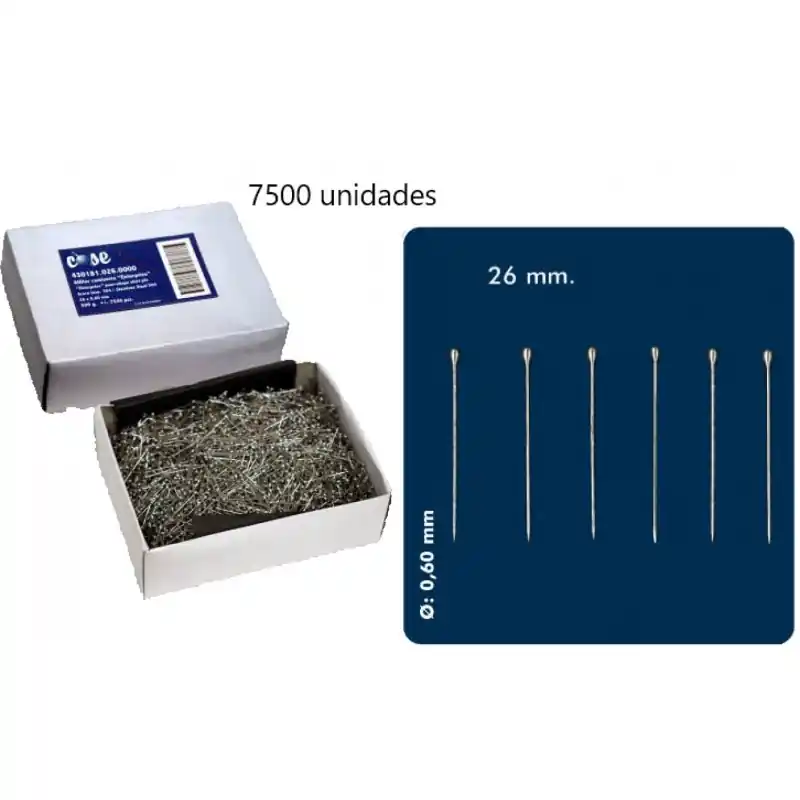 Alfiler Camisería Acero Inoxidable - Caja de 7500 Unidades Exclusivo