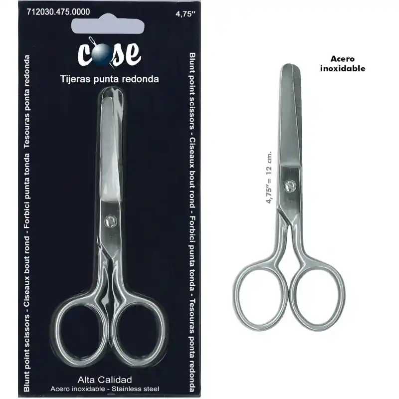 Tijeras Punta Redonda Cose - Acero Inoxidable 12cm Precio Económico