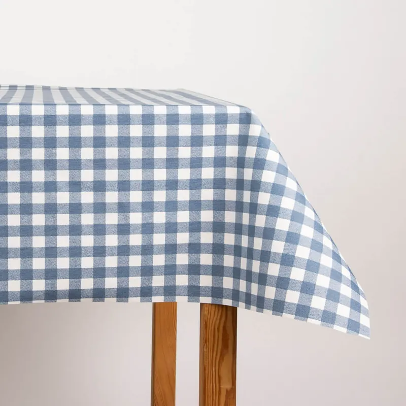 Mantel Resinado Antimanchas Cuadros Azul Edición Limitada
