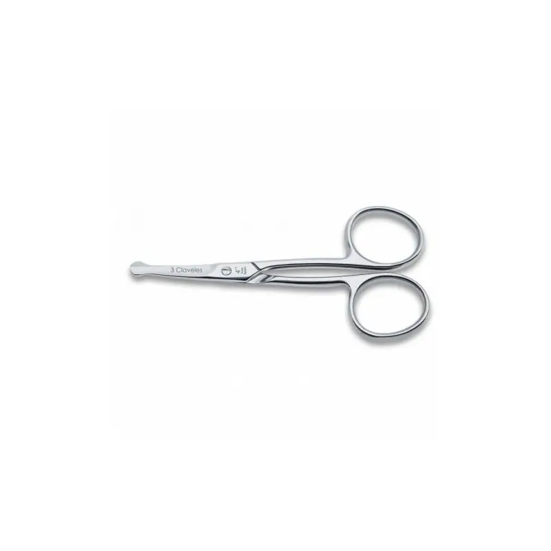 Mayoreo Tijera de Bebé Curva 3 Claveles - Punta Redondeada