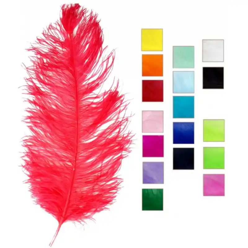 Favorito De Clientes Pluma Avestruz Male Wigns XL - 60x30 cm - 0001 Blanco