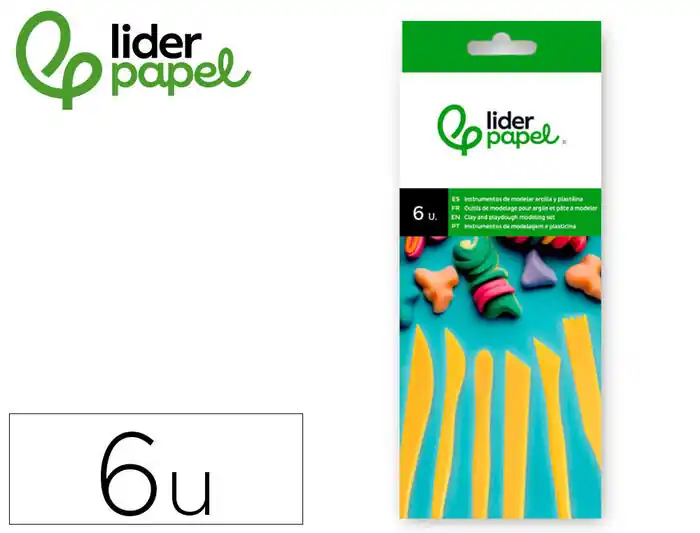 Artesanal Instrumentos de Modelar Liderpapel para Arcilla y Plastilina Caja de 6 Piezas